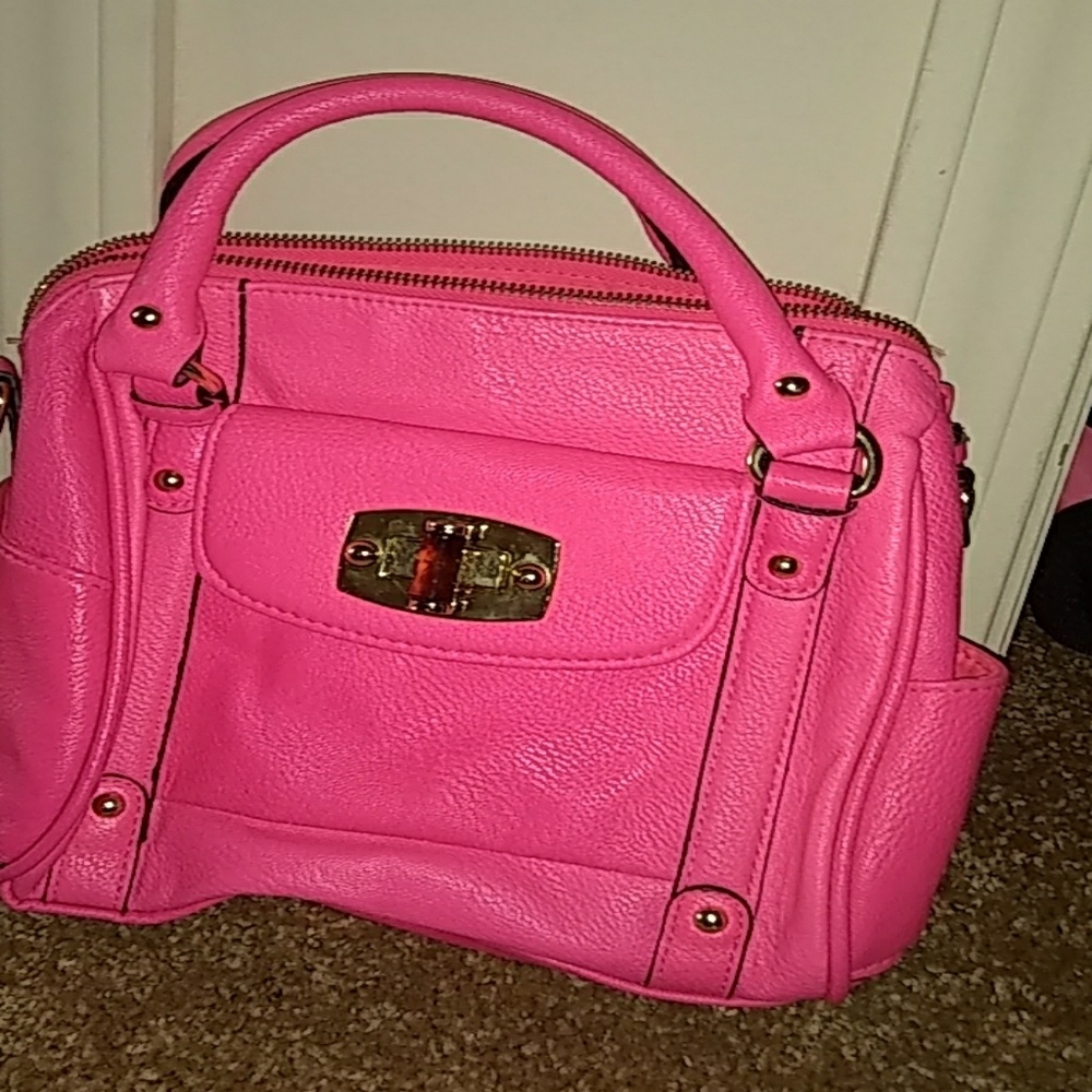 Pink Square structured purse, never used